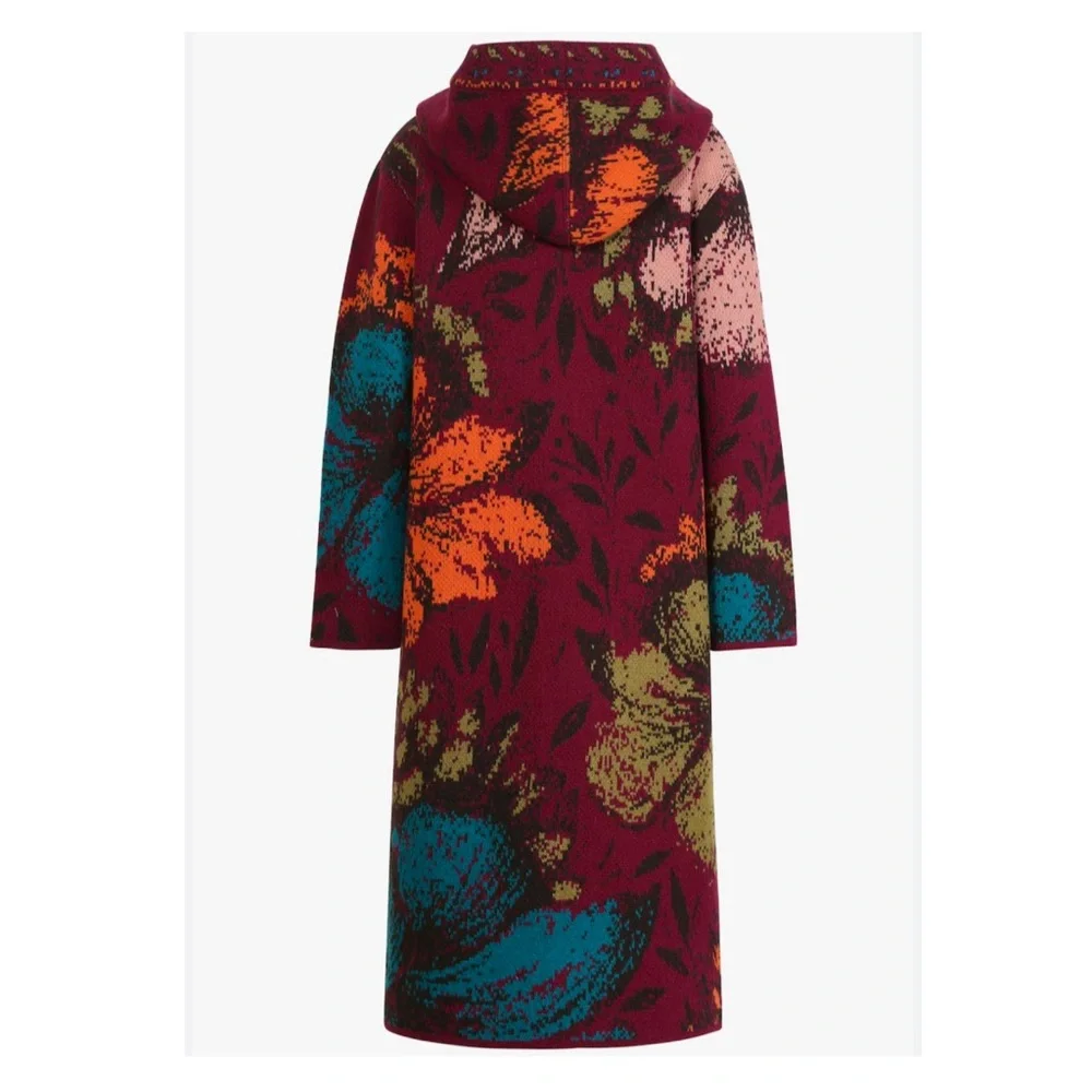 IVKO Floral Wool Cardigan Sweater Coat Large - Picture 2 of 14
